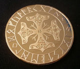 Viking Coin Ravens Huginn Muninn Yggdrasil Tree Of Life Runes Norse | heavy solid, plated with different tones | Blasted Rat