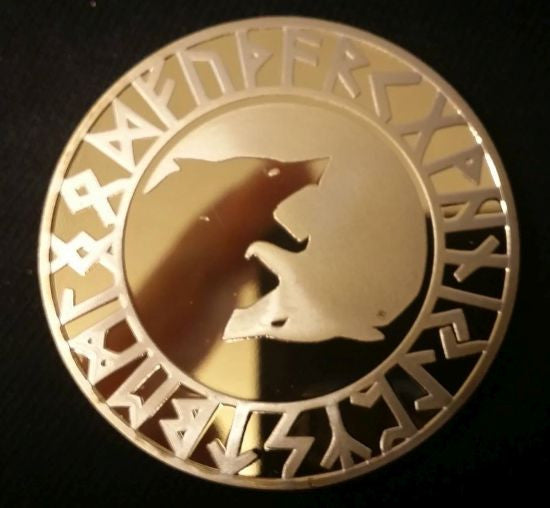 Viking Coin Fenrir Wolf Vanagandr Fen-dweller Fenrisulfr Runes Norse | heavy solid, plated with different tones | Blasted Rat