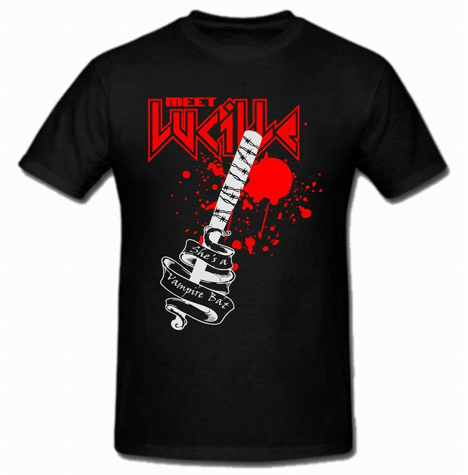 Walking Dead Negan Meet Lucille Baseball Bat Barb Wire T-shirt | Blasted Rat