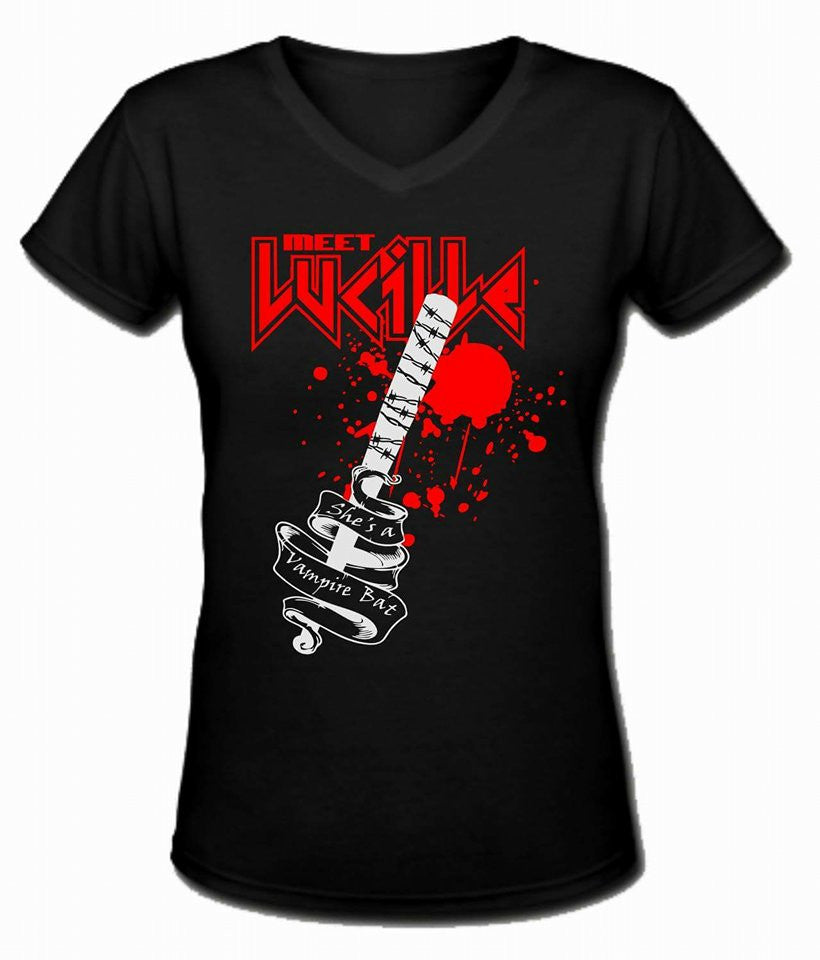 Walking Dead Negan Meet Lucille Baseball Bat Barb Wire Women T-shirt | Blasted Rat