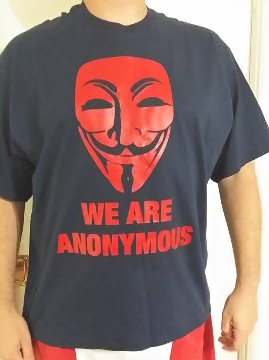 We Are Anonymous Red Art Guy Fawkes Mask T-shirt
