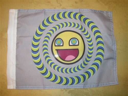 Epic Smiley Awesome Face Colorful Hand Flag 15×12″