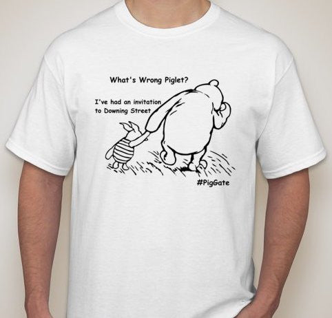 David Cameron Pig Gate Winnie The Pooh Piglet T-shirt | Blasted Rat