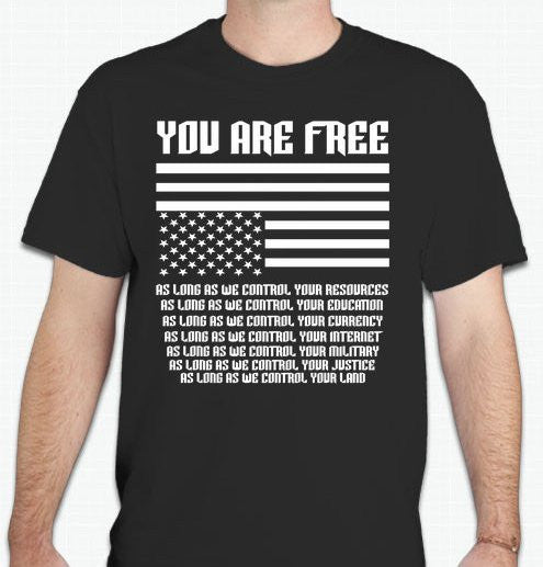 You Are Free As Long As With Upside Down USA Flag T-shirt